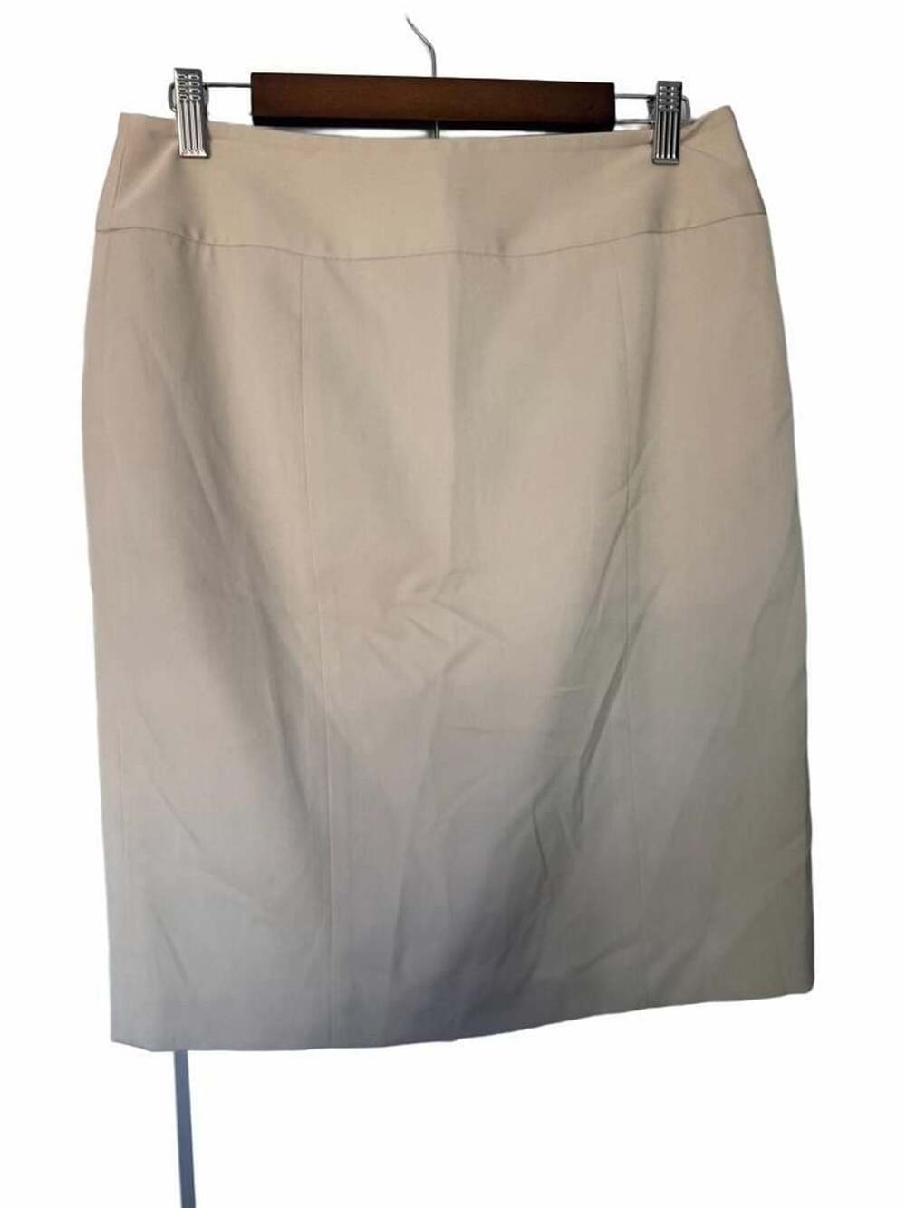 Anne Klein Pencil Skirt Size 6 Beige Stretch Career Workwear_164
